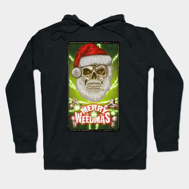 Santa Claus Skull, Christmas, Weed, Weed Culture, Happy Weedmas Hoodie by HEJK81